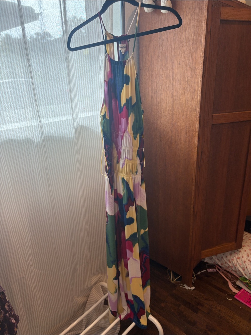 Maxi Sundress with Abstract Multi-Color Print - Picture 1 of 3